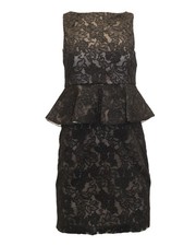 Alice + Olivia Josephine Lace Peplum Dress In Polyester Women Black M