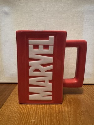 Disney Marvel 80 Years Square Ceramic Coffee Mug 11 fl oz Red Graphic Print