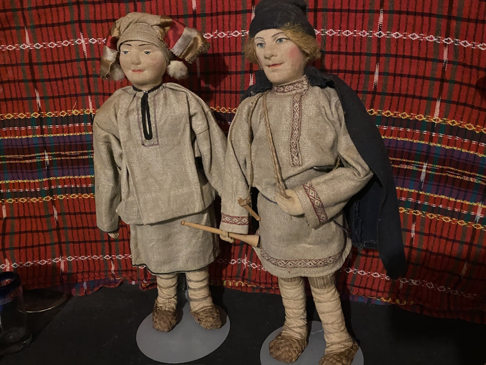 Pair of USSR  Soviet Woman and Man Stockinette 15