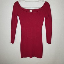Abercrombie & Fitch Round Neck soft knit Sexy Hot Pink Mini Sweater Dress Size M
