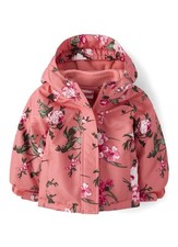 Toddlers Girls Print Puffer 3 In 1 Jacket Fleece Rain Water Repellent Rose 5T