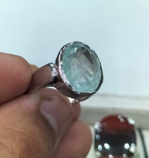 Aqua Ring Natural Aqua Stone Original Aquamarine Water Stone Aqua Silver 925