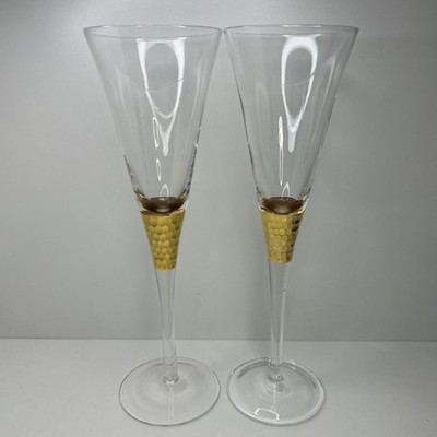 Michael Wainwright Truro Glass Toasting Champagne Flutes X2 Large