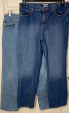 LOT of 2 Boys Straight Fit Blue Denim Jeans-Sonoma  Cat  Jack Size 16 Husky 