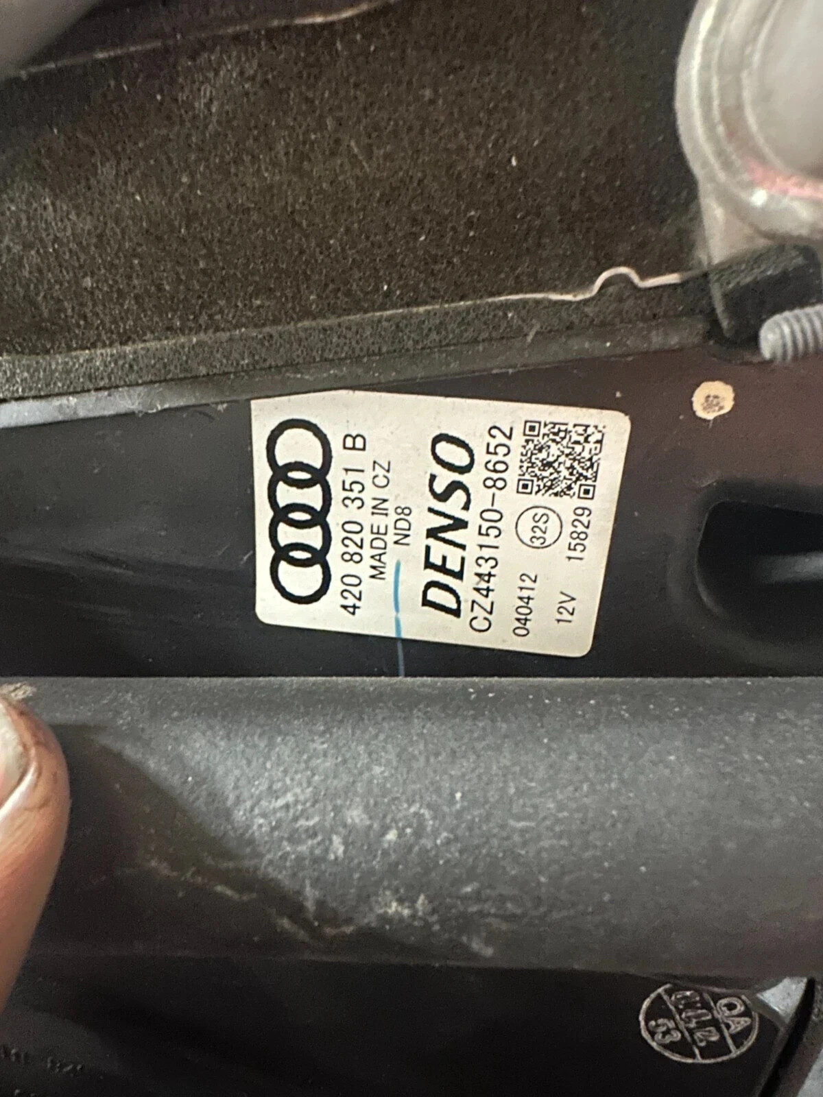 2017 AUDI R8 HVAC BLOWER MOTOR BOX ASSEMBLY OEM 4S1820005 INCOMPLETE