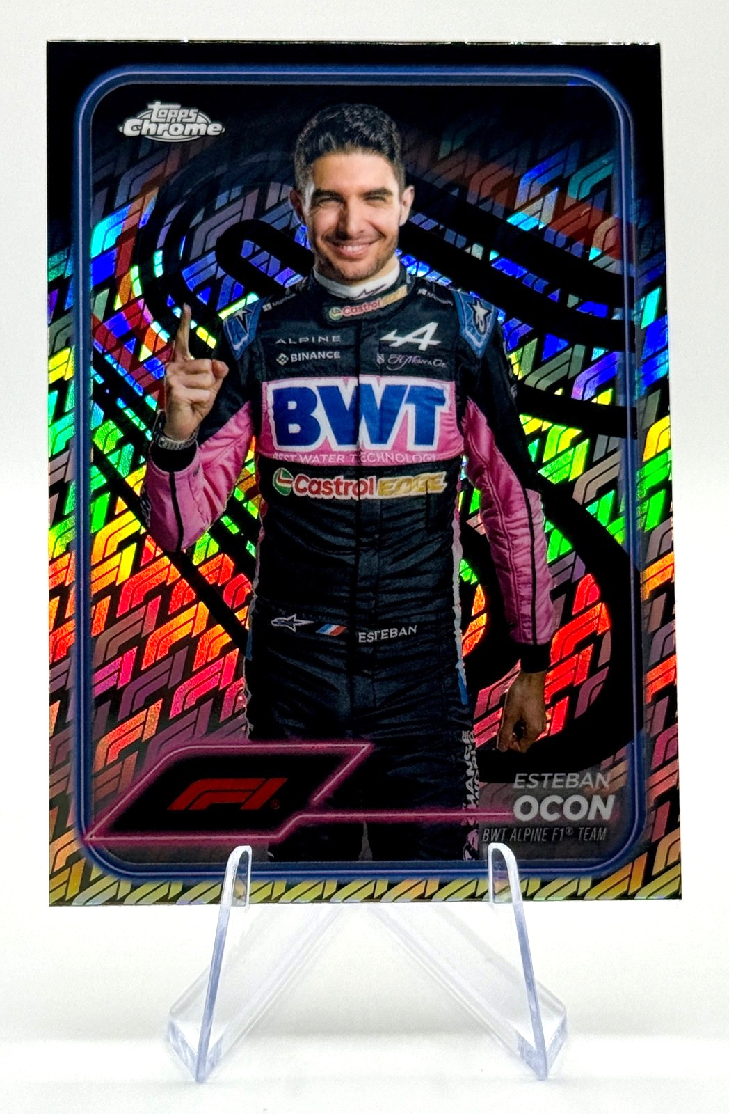 2024 Topps Chrome Logofractor Formula 1 F1 Esteban Ocon #9 Base Portrait