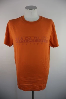 Napapijri T-Shirt Homme Col Rond Manches Courtes Vintage Coton Arancione Logo XL - Photo 1/4