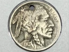 1913-S type I Buffalo Nickel in extra fine with hole