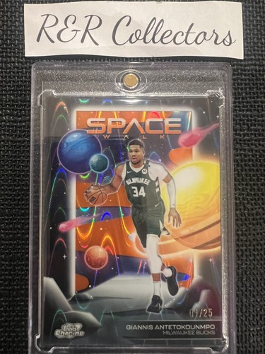 2025-26 Topps Cosmic Giannis Antetokounmpo Spacewalk Orange Refractor 1/25 Rare