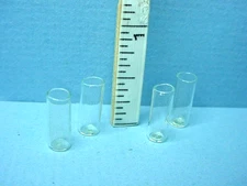 Miniature Glasses (4) Clear Tall  #HB029 Bright Delights 1/12th Scale