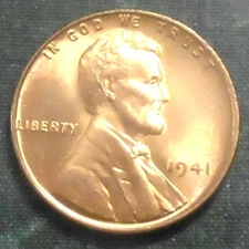1941 Wheat Cent BU FuLL RED BRILLIANT UNCIRCULATED WWll Harder DATE More InSTORE