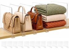 12 Pack Acrylic Purse Organizer Bag Storage Shelf Dividers For Handbags Set