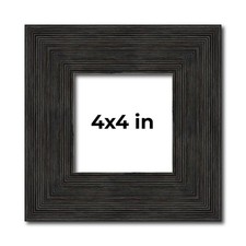 Square Contemporary Black Picture Frame - UV Acrylic, Backing, Hanging Hardware