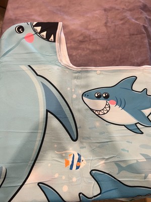 Kids Hooded Towel Shark Swimming Beach Bath Pool Soft Absorbent Quick Dry New