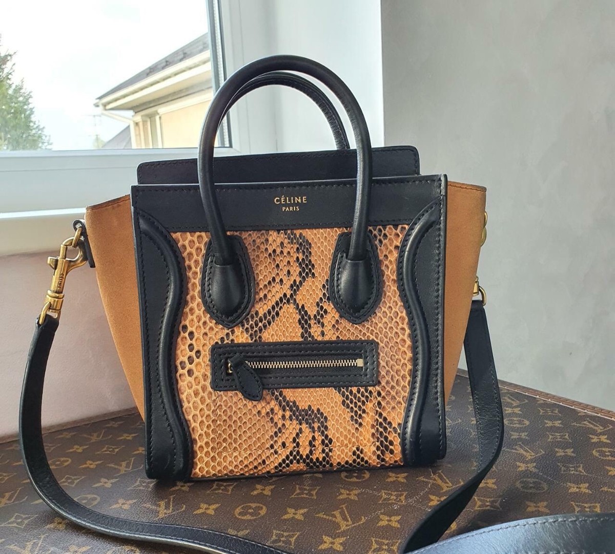 Celine Python Suede Nano Tri Color Bag | eBay Celine Python Suede Nano Tri Color Bag | eBay