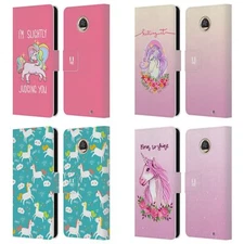HEAD CASE DESIGNS SASSY UNICORNS LEATHER BOOK WALLET CASE FOR MOTOROLA PHONES