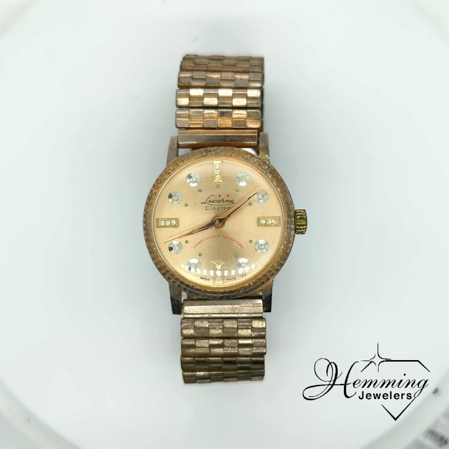 Lucerne Electra Unbreakable Mainspring Vintage Watch-Not Working