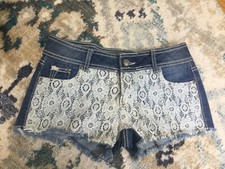 1st Kiss Juniors Jean Shorts with Lace Front distressed pockets in back size 3