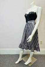 Vintage Gunne Sax Jessica McClintok Skirt Floral Gold Label Size 5 XS Pockets