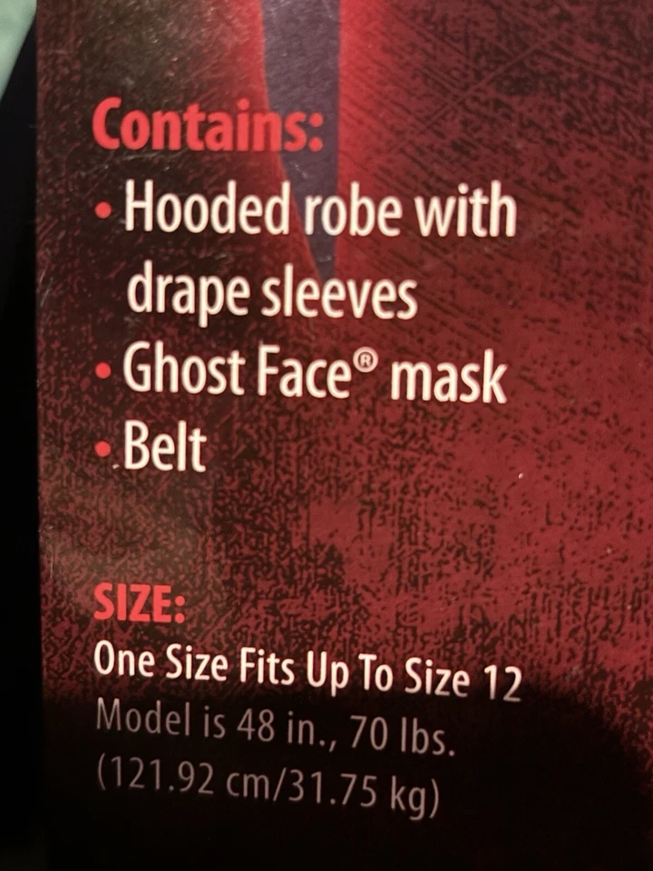 Disfraz Cara Fantasma Talla Única Se Ajusta Hasta Talla 12 Scre4m Niño Clásico NUEVO Foto 2 de 4