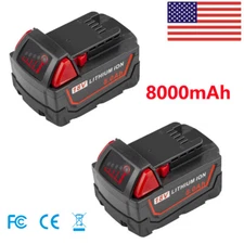 8.0Ah Battery for Milwaukee 48-59-181 18v lithium-ion Battery Extended Capacity