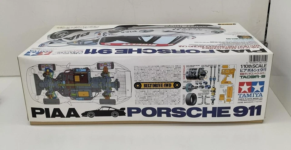 Tamiya 1/10 RC #58215 PIAA PORSCHE 911 TA03R-S 4WD Racing Car Model Kit USED - Image 3 of 4