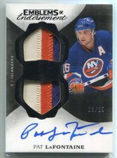 2017-18 The Cup Emblems of Endorsement EEPL Pat LaFontaine Dual Patch Auto 13/15
