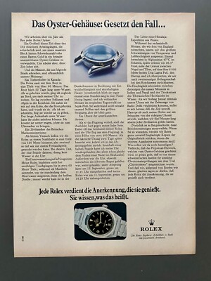 Rolex Oyster Gehäuse Explorer 1016 Gesetzt den Fall... 1970 Vintage Ad Werbung