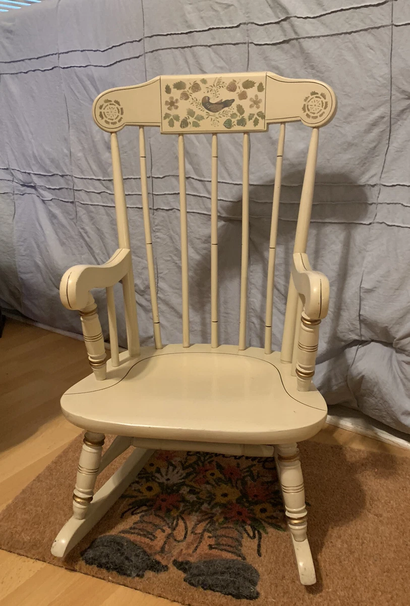 Ethan Allen Vintage Hitchcock Decorated Child Size Rocker Kids Rocking Chair