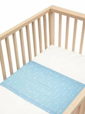 Silk Sleeve / Sheet for Cots Cribs - Sky Blue Arrows 25 momme, Grade 6A Silk