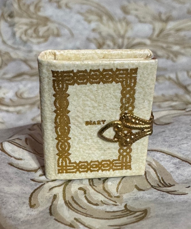 Miniature Vintage Diary Rare Clasp by Artisan Barbara Raheb Dollhouse Size 1:12