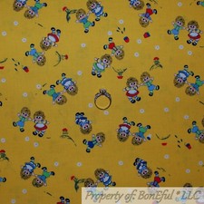 BonEful Fabric FQ Cotton Quilt Yellow White Raggedy Ann Doll Kid Girl Flower USA