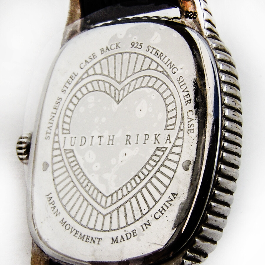 Judith Ripka Sterling Mother of Pearl Sub Dial Black Strap  display picture 1