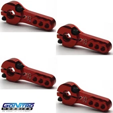 Go Nitro Hobbies 25T 3 Hole Aluminum Heavy Duty Servo Arm 4 Red Futaba / Savox
