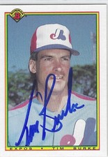 Tim Burke Auto - Signed Autograph 1990 Bowman #103 - MLB Montreal Expos