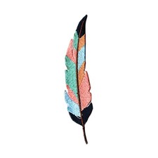 Colorful Feather Embroidered Iron-On Patch