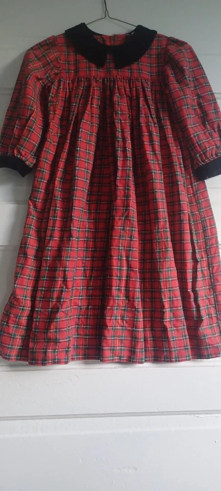 Hermoso Vestido Boutique "Rags Land" a Cuadros Niñas Pequeñas Talla 6 Fiesta de Navidad Foto 2 de 4