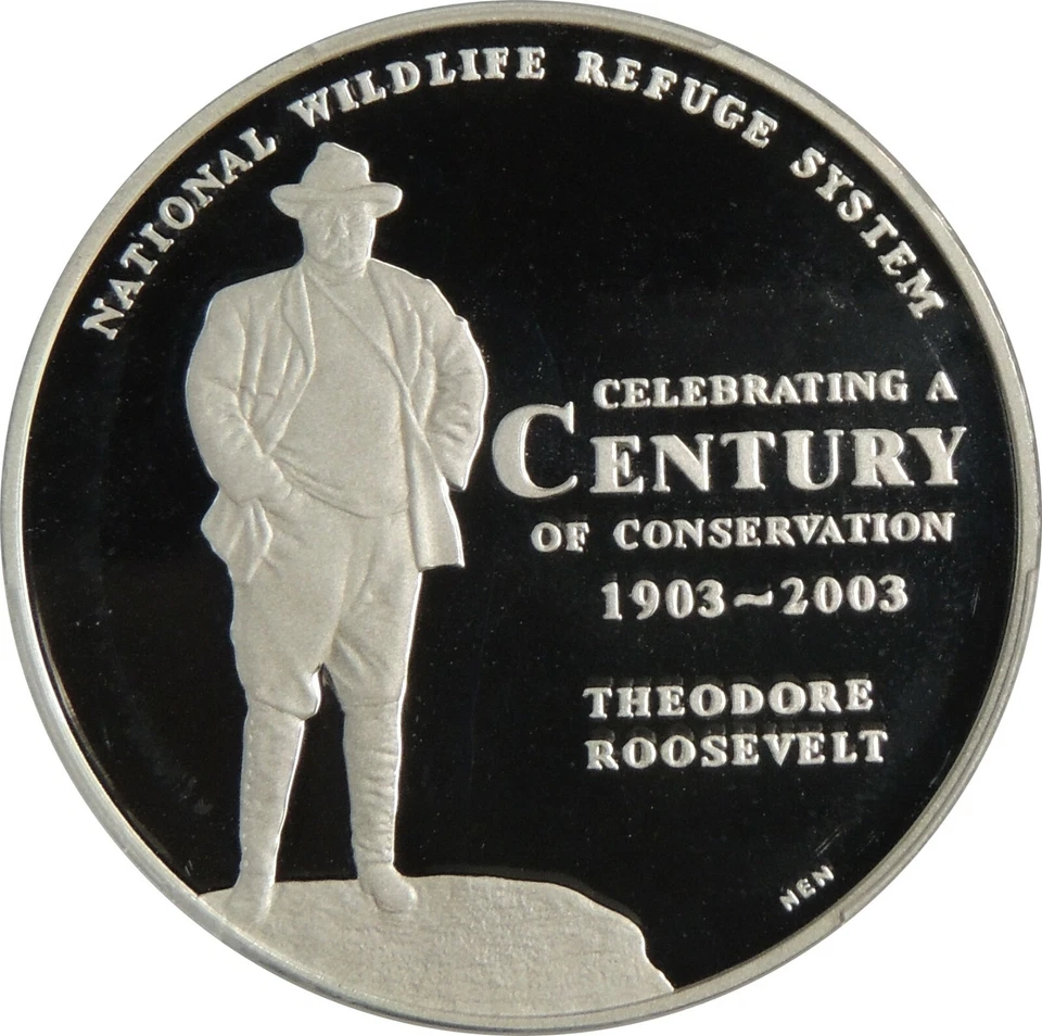 2003 SALMON NATIONAL WILDLIFE REFUGE NWRS SILVER MEDAL PCGS PR69 DCAM #43080843 - Image 4 of 4