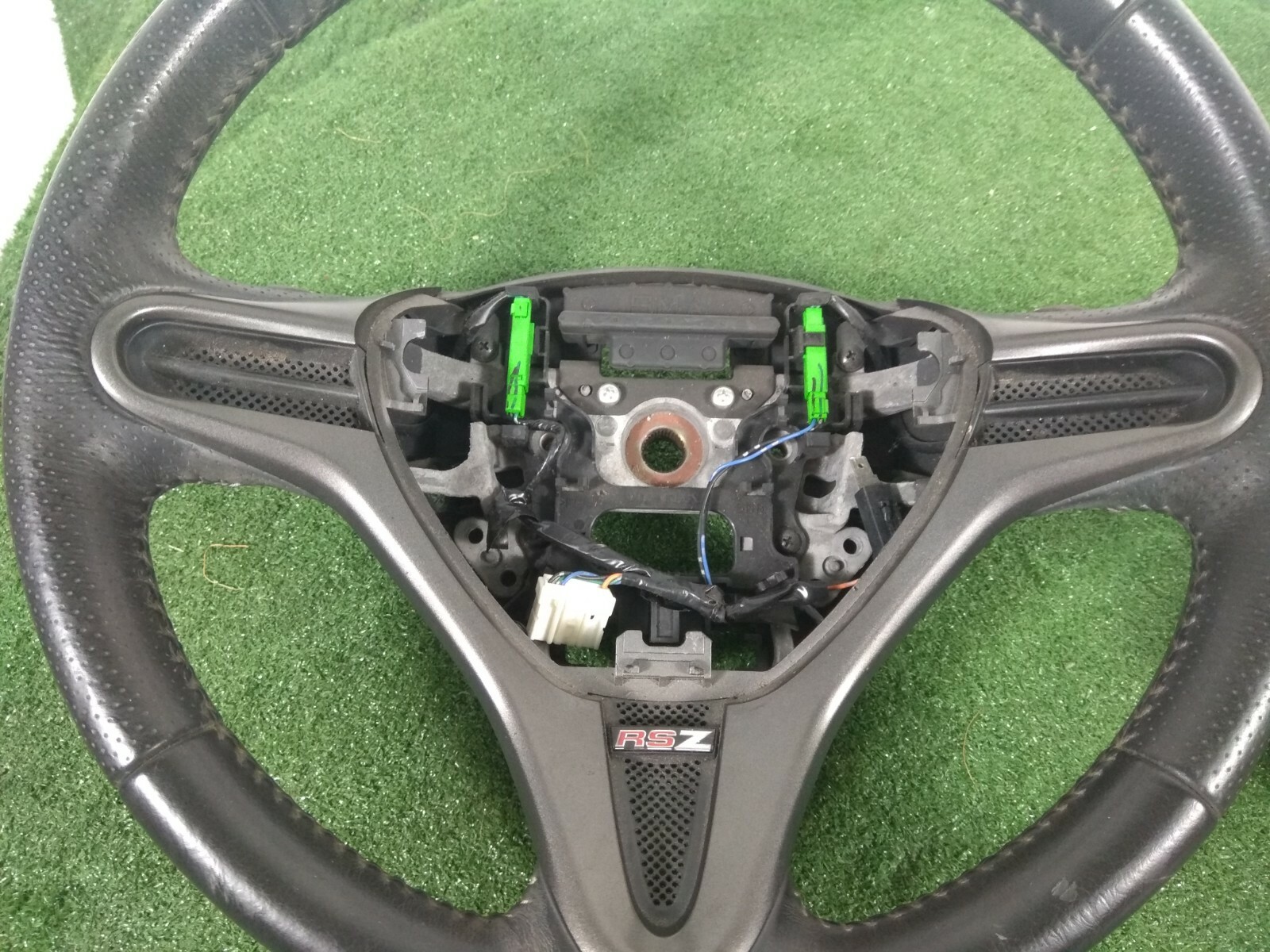 JDM Honda RSZ Black Leather Steering Wheel RN6 RN8 RD1 FD2 Steering