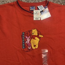 VTG Pooh Winnie The Pooh Sweatshirt Large Embroidered New 100 Acre Collection