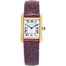 Cartier Tank Louis 78087 18k Yellow Gold Manual Winding Ladies Watch 21mm
