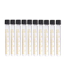5-50ml Lab Clear Glass Test Tube Round Bottom Graduated with Screw Cap