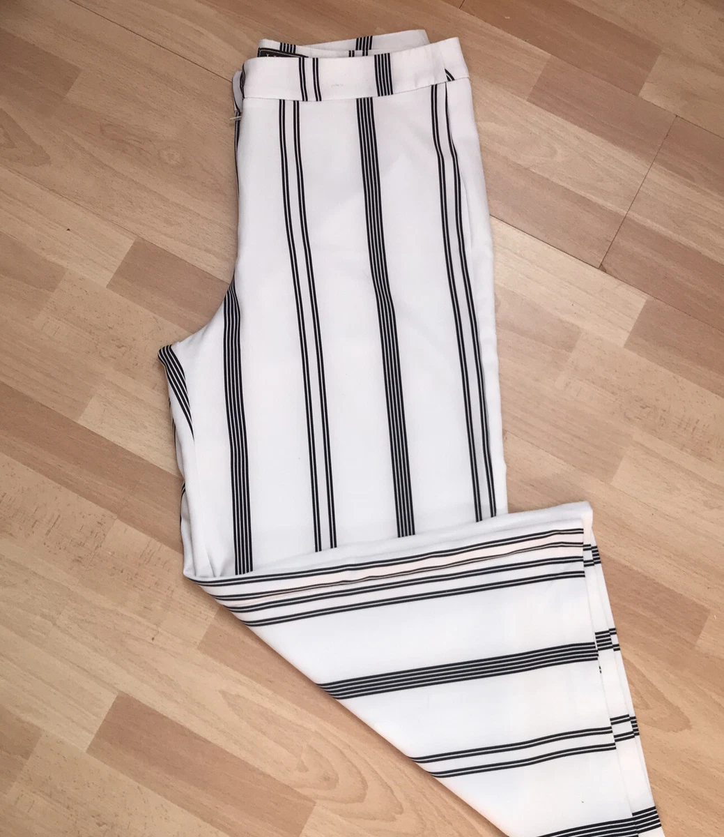 Lipsy London Women s Black White Stripped Trousers UK 14 Us 10 EU 42