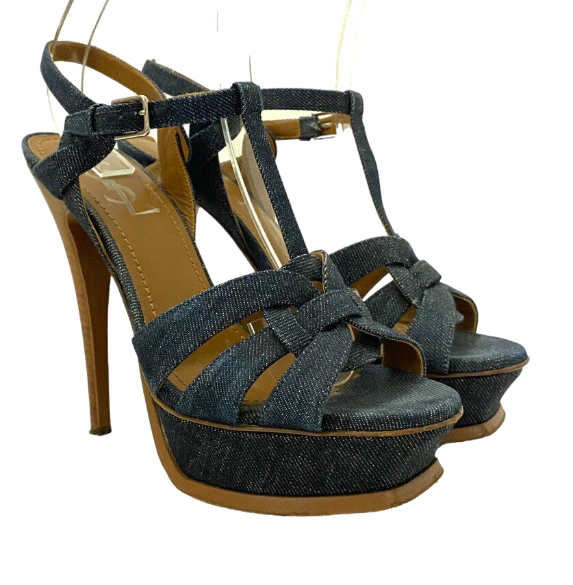 Yves Saint Laurent YSL Tribute Brown Leather Round toe Platform Heels Pumps  40,5 ref.472901 - Joli Closet