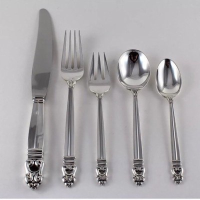 New Royal Danish Sterling Silver Flatware, Five Piece Place Settings