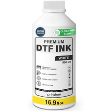 DTF Ink White 16.9 fl oz 500 ml Refill   High Opacity, Clog-Free Formula
