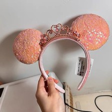 Disney Parks Tiara Edition Princess Crown Pink Mickey Ears Headband US POST