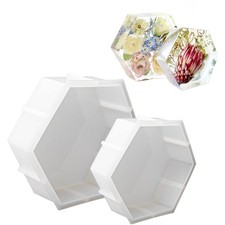 2Pcs Large 9" 7" Hexagon Silicone Molds for Resin Epoxy Flower Preservation