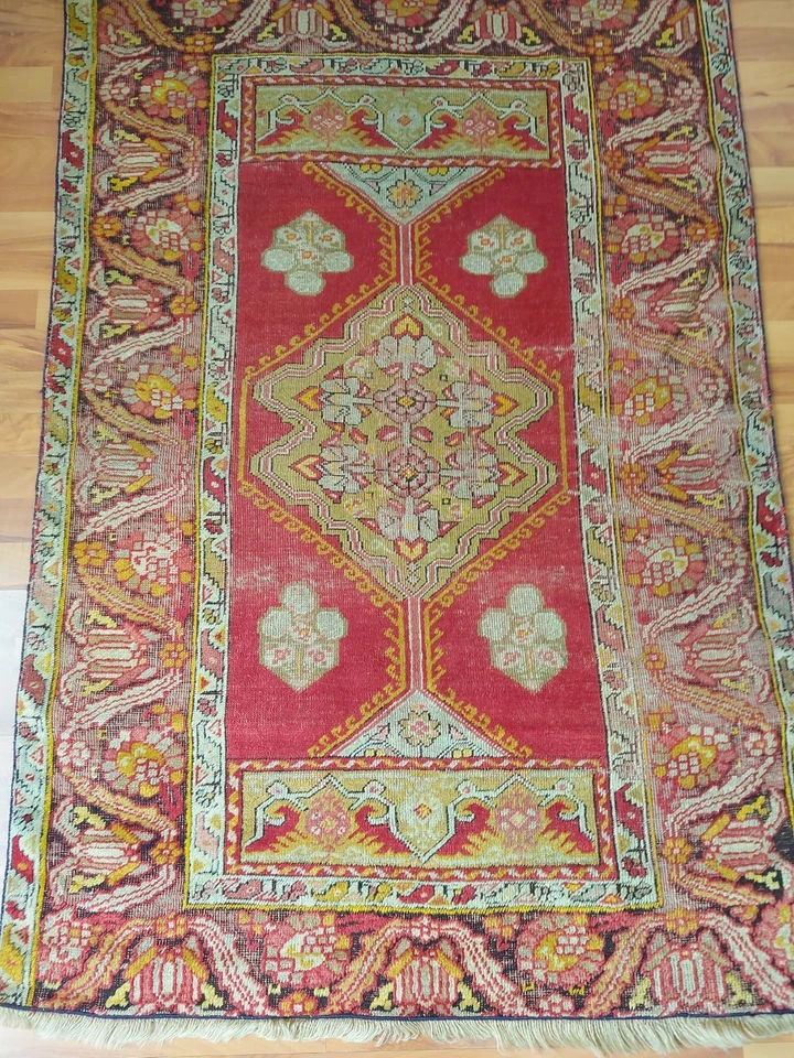 Antigua alfombra especial de 1800 alfombra de oración antigua, alfombra floral multicolor alfombra de lana Foto 3 de 4