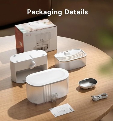 Wireless Cat Water Fountain No Filters Wastewater Separation FEELNEEDY Stainle